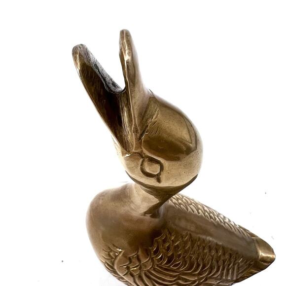 Vintage Brass Standing Duck Goose Figurine 4.5" X 7.75" Tall - Picture 7 of 9